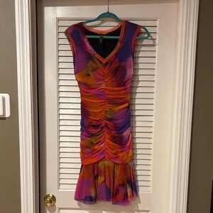 Elana Kattan Size 2 Vibrant Multicolor Sleeveless Dress